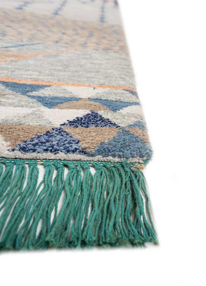 manchaha ivory wool and bamboo silk hand knotted Rug - Corner manchaha ivory wool and bamboo silk hand knotted Rug - Corner