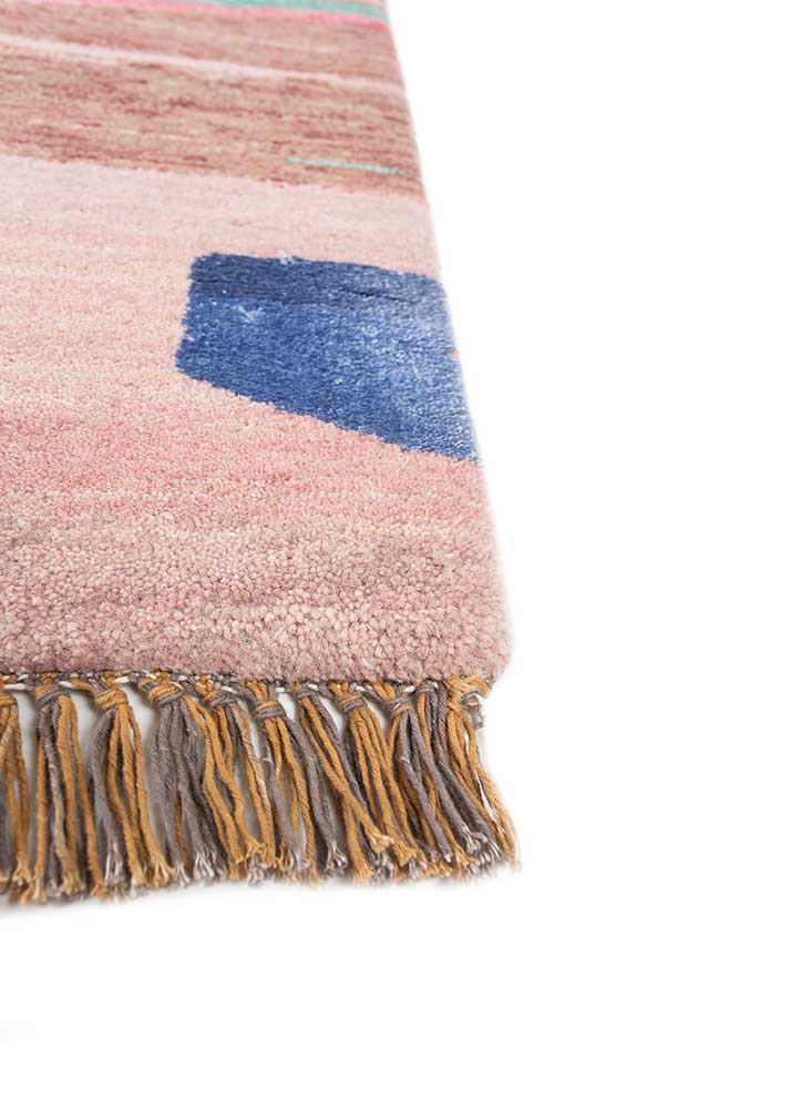 manchaha pink and purple wool and bamboo silk hand knotted Rug - Corner manchaha pink and purple wool and bamboo silk hand knotted Rug - Corner