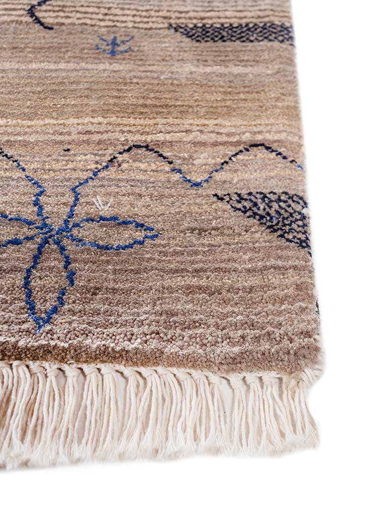 freedom manchaha beige and brown wool and bamboo silk hand knotted Rug - Corner freedom manchaha beige and brown wool and bamboo silk hand knotted Rug - Corner