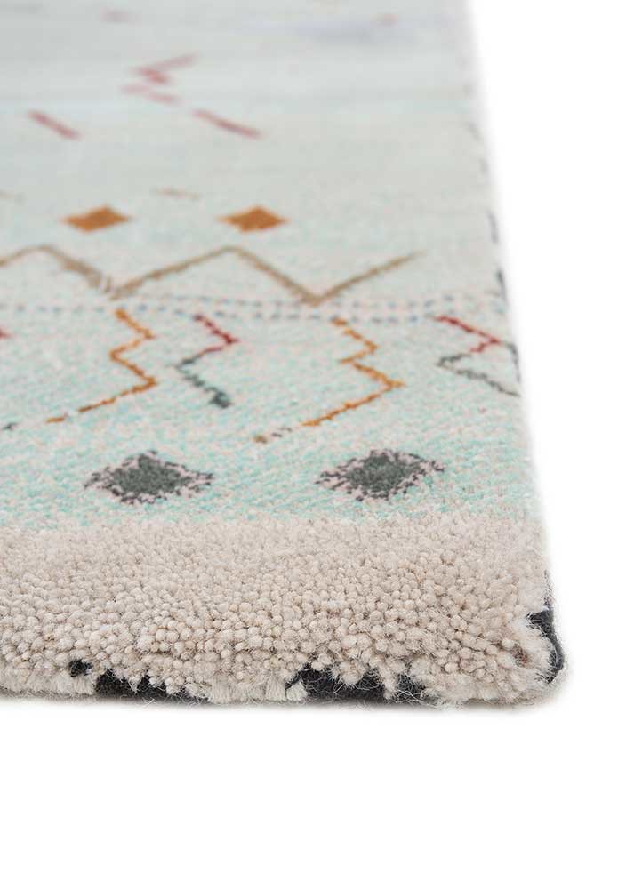 freedom manchaha ivory wool and bamboo silk hand knotted Rug - Corner