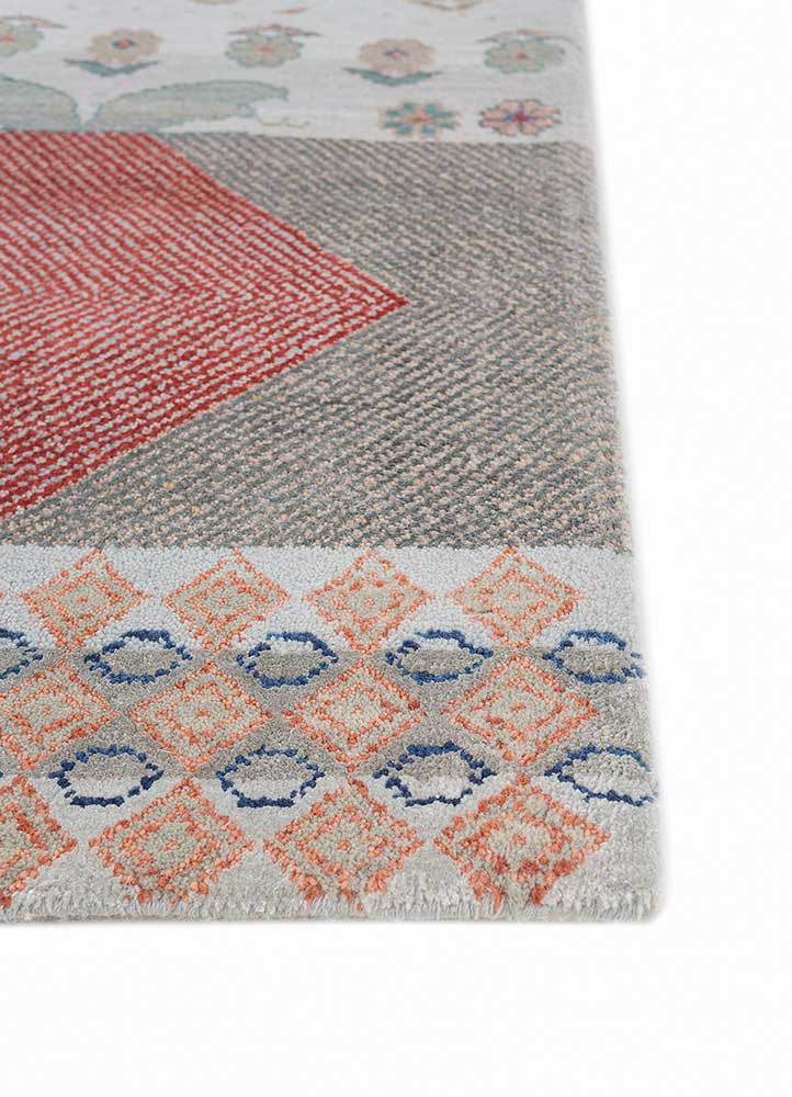 manchaha blue wool and bamboo silk hand knotted Rug - Corner manchaha blue wool and bamboo silk hand knotted Rug - Corner