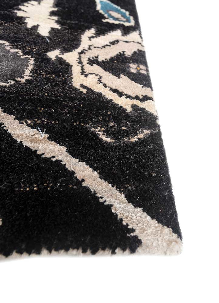 manchaha ivory wool and bamboo silk hand knotted Rug - Corner manchaha ivory wool and bamboo silk hand knotted Rug - Corner