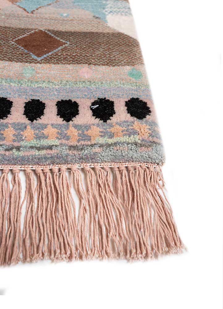 manchaha pink and purple wool and bamboo silk hand knotted Rug - Corner manchaha pink and purple wool and bamboo silk hand knotted Rug - Corner