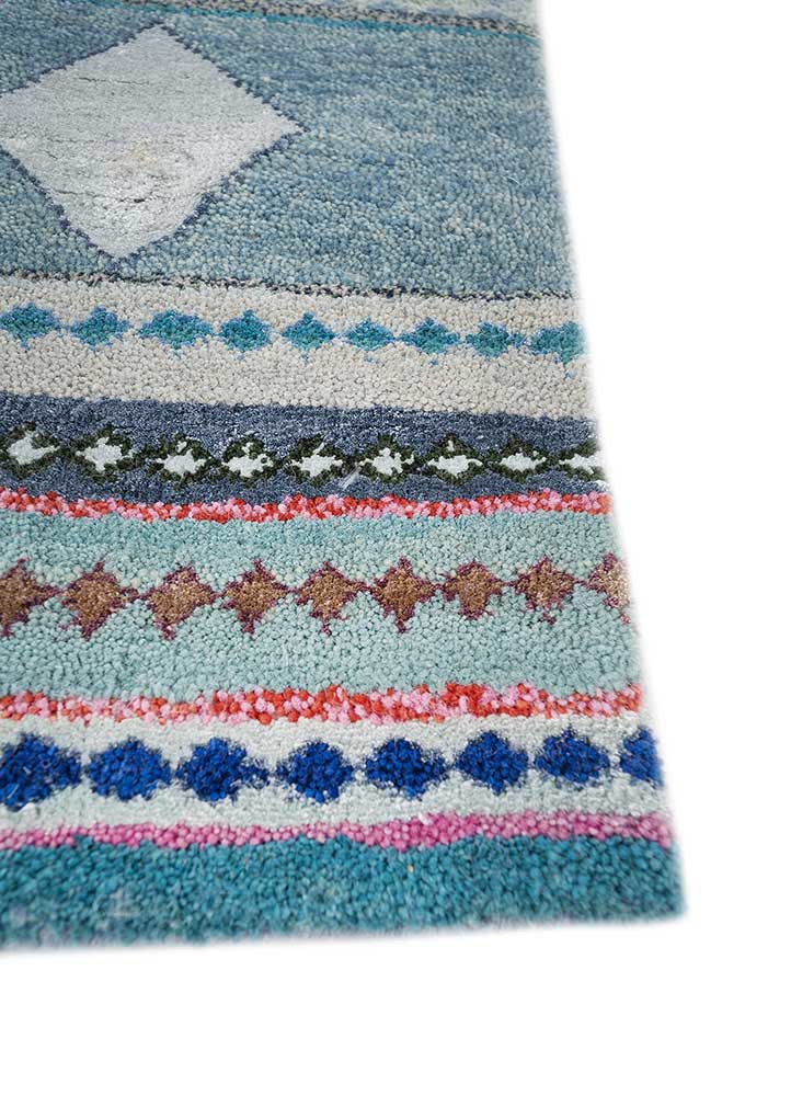 manchaha blue wool and bamboo silk hand knotted Rug - Corner manchaha blue wool and bamboo silk hand knotted Rug - Corner