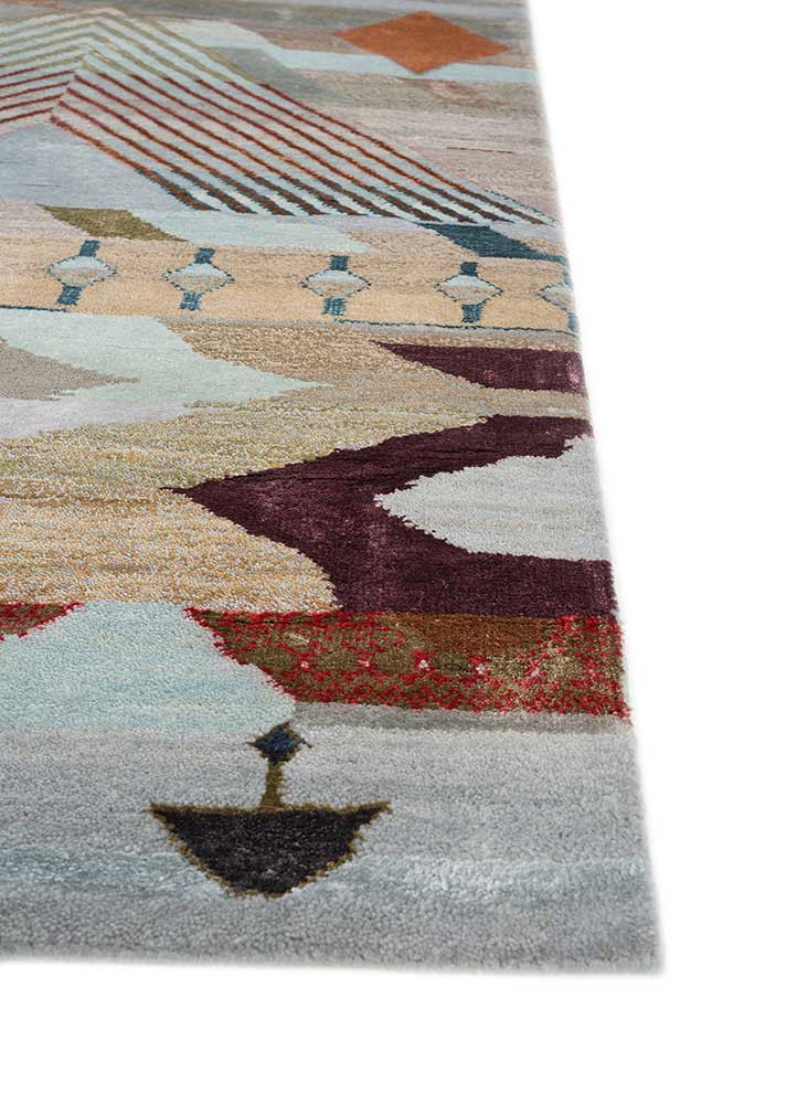 manchaha blue wool and bamboo silk hand knotted Rug - Corner manchaha blue wool and bamboo silk hand knotted Rug - Corner