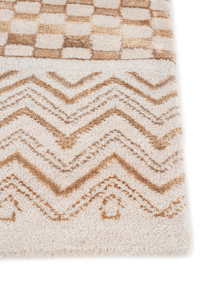 manchaha ivory wool and bamboo silk hand knotted Rug - Corner manchaha ivory wool and bamboo silk hand knotted Rug - Corner
