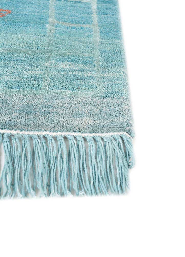 manchaha blue wool and bamboo silk hand knotted Rug - Corner manchaha blue wool and bamboo silk hand knotted Rug - Corner