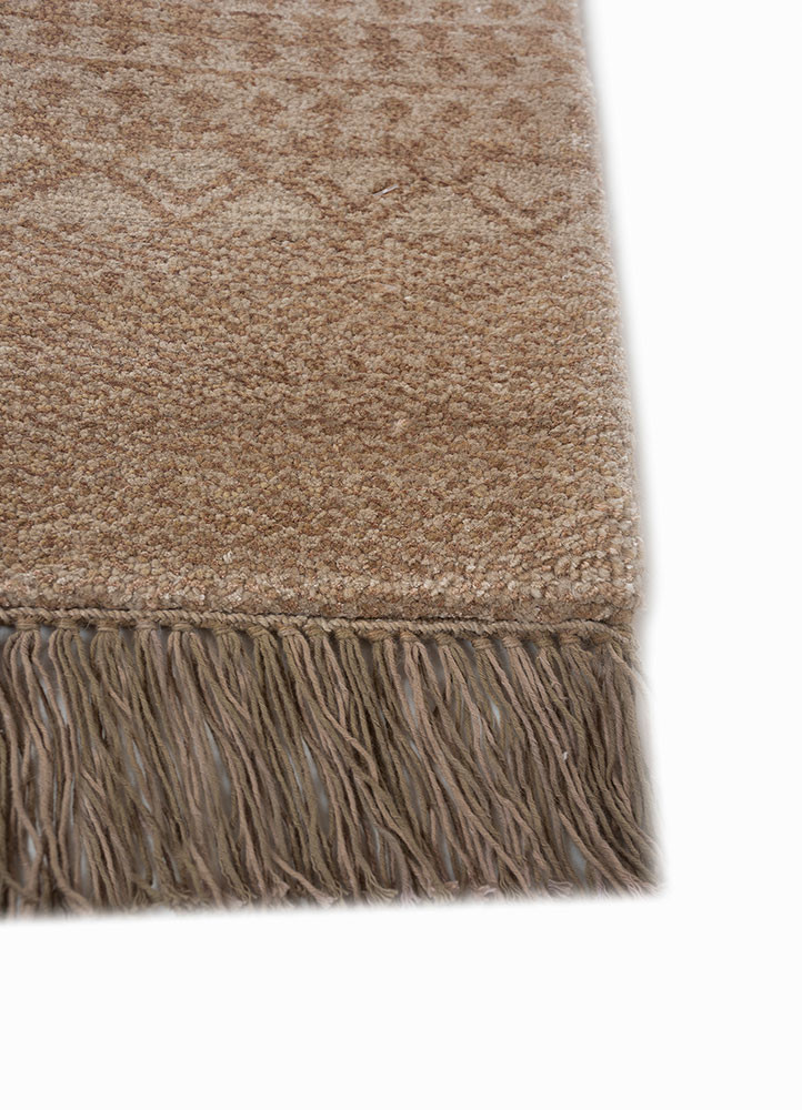 manchaha beige and brown wool and bamboo silk hand knotted Rug - Corner manchaha beige and brown wool and bamboo silk hand knotted Rug - Corner