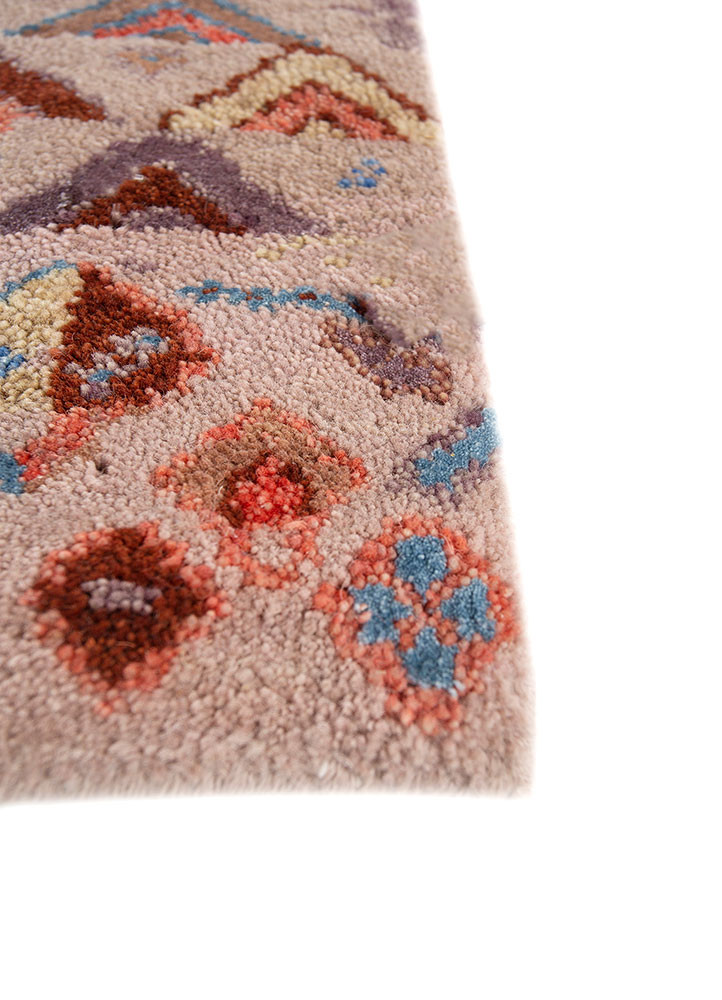 manchaha pink and purple wool and bamboo silk hand knotted Rug - Corner manchaha pink and purple wool and bamboo silk hand knotted Rug - Corner