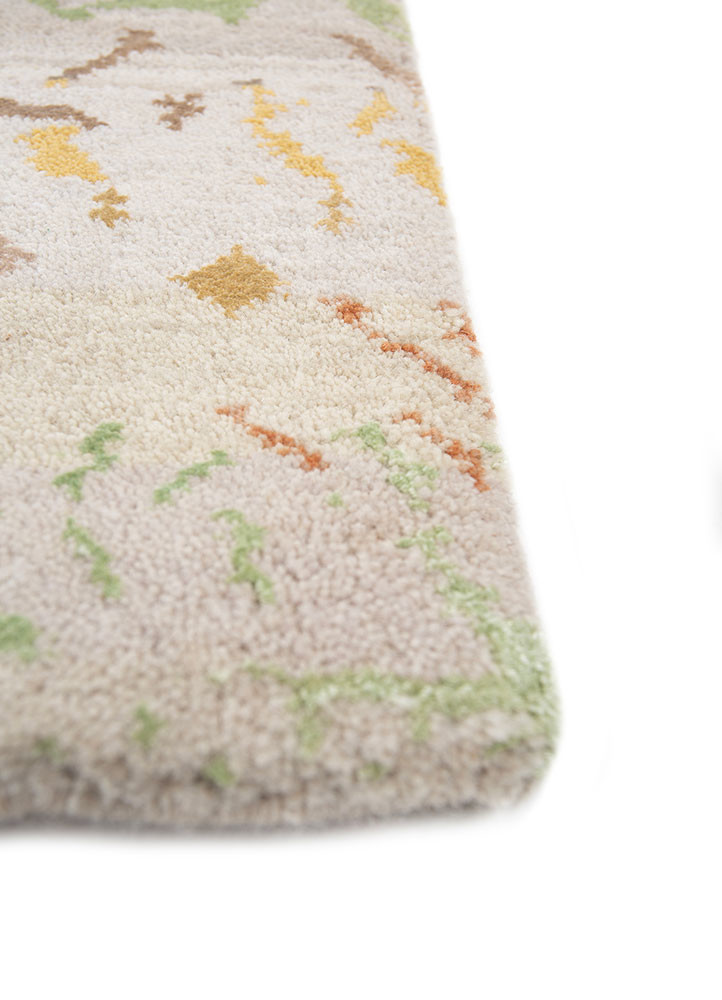 manchaha ivory wool and bamboo silk hand knotted Rug - Corner manchaha ivory wool and bamboo silk hand knotted Rug - Corner