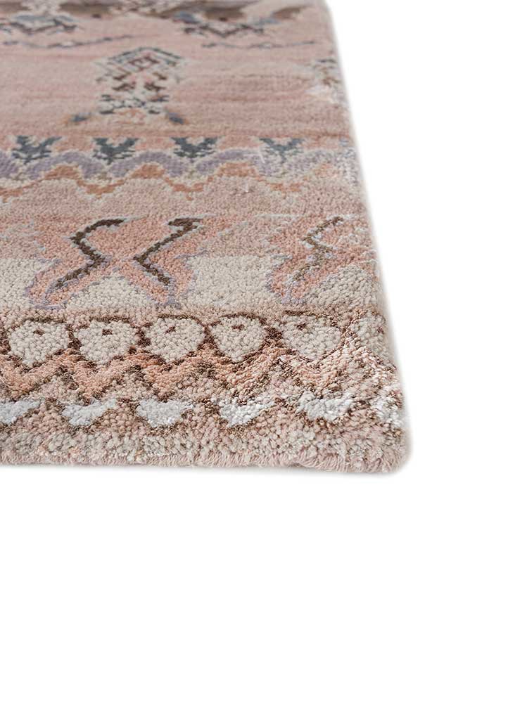 manchaha pink and purple wool and bamboo silk hand knotted Rug - Corner manchaha pink and purple wool and bamboo silk hand knotted Rug - Corner