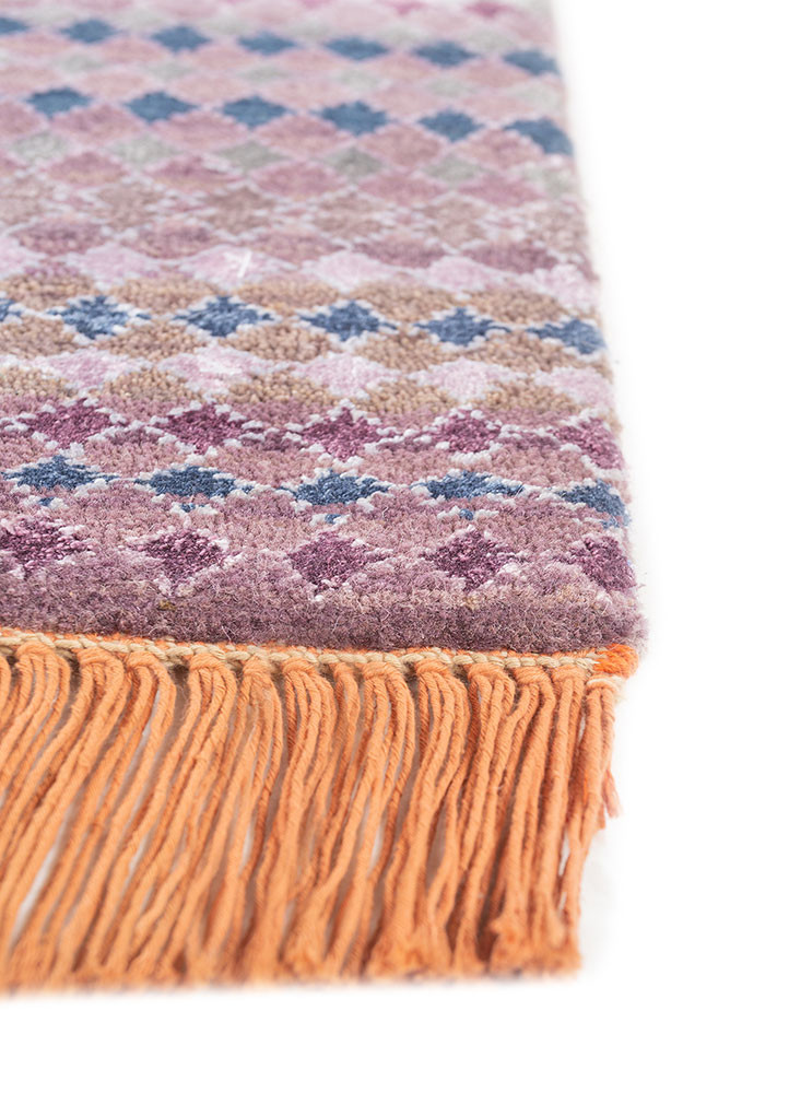manchaha pink and purple wool and bamboo silk hand knotted Rug - Corner manchaha pink and purple wool and bamboo silk hand knotted Rug - Corner