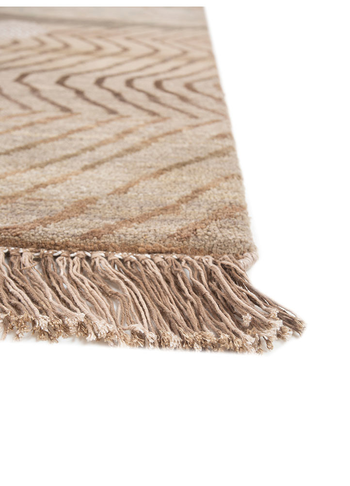 manchaha beige and brown wool and bamboo silk hand knotted Rug - Corner manchaha beige and brown wool and bamboo silk hand knotted Rug - Corner