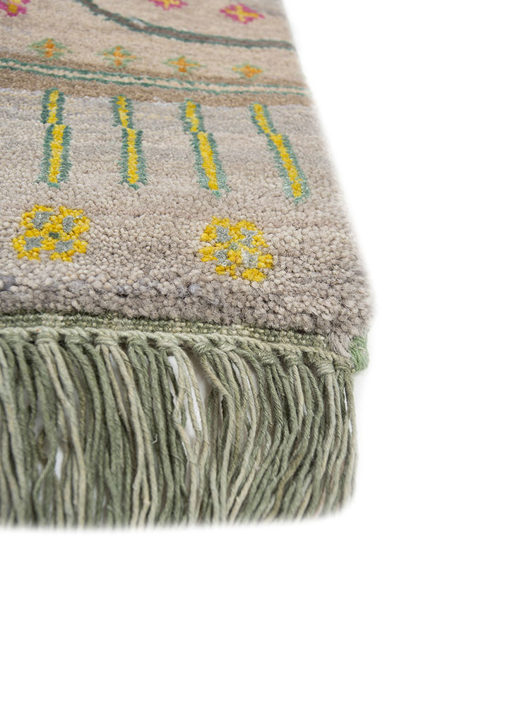 manchaha ivory wool and bamboo silk hand knotted Rug - Corner manchaha ivory wool and bamboo silk hand knotted Rug - Corner