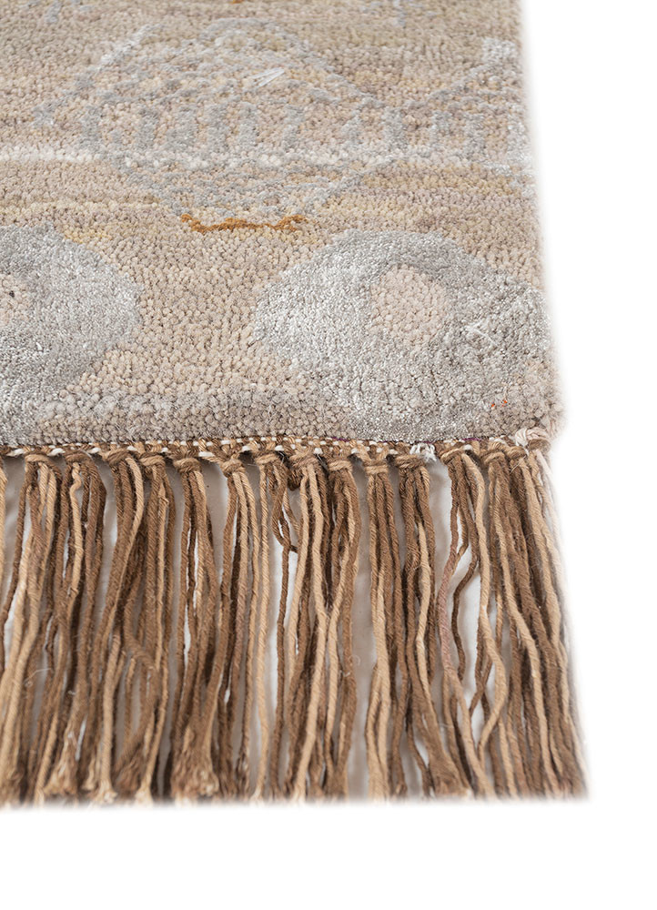 manchaha grey and black wool and bamboo silk hand knotted Rug - Corner manchaha grey and black wool and bamboo silk hand knotted Rug - Corner