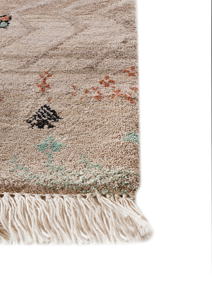 manchaha beige and brown wool and bamboo silk hand knotted Rug - Corner manchaha beige and brown wool and bamboo silk hand knotted Rug - Corner