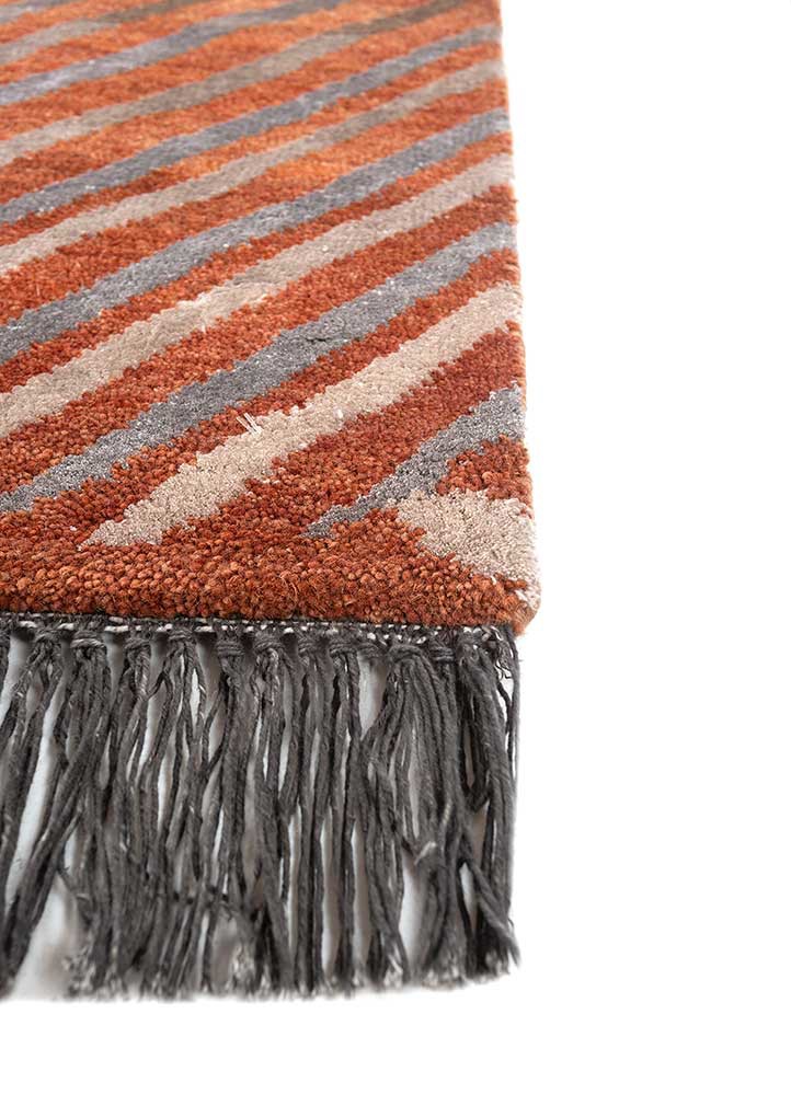 manchaha red and orange wool and bamboo silk hand knotted Rug - Corner manchaha red and orange wool and bamboo silk hand knotted Rug - Corner
