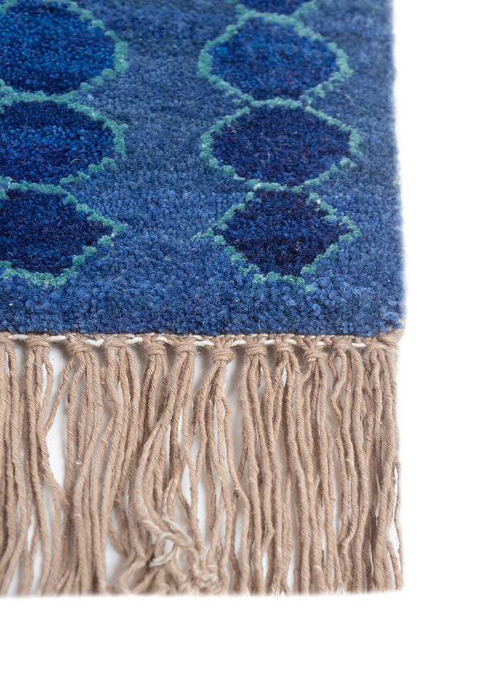 manchaha blue wool and bamboo silk hand knotted Rug - Corner manchaha blue wool and bamboo silk hand knotted Rug - Corner