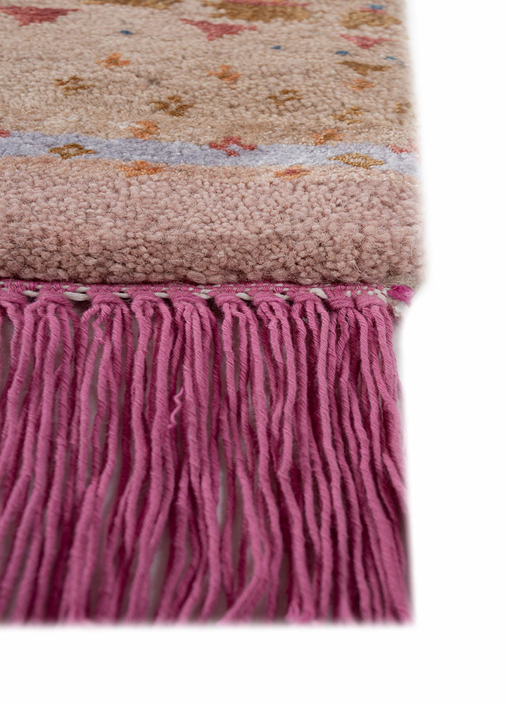 manchaha pink and purple wool and bamboo silk hand knotted Rug - Corner manchaha pink and purple wool and bamboo silk hand knotted Rug - Corner