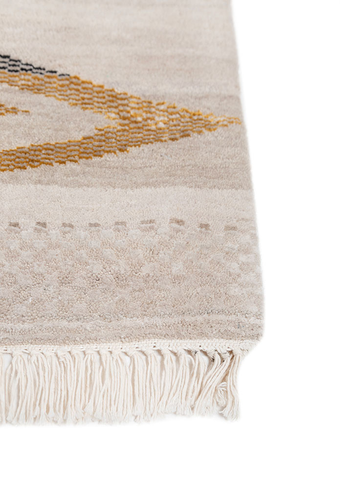 manchaha ivory wool and bamboo silk hand knotted Rug - Corner manchaha ivory wool and bamboo silk hand knotted Rug - Corner