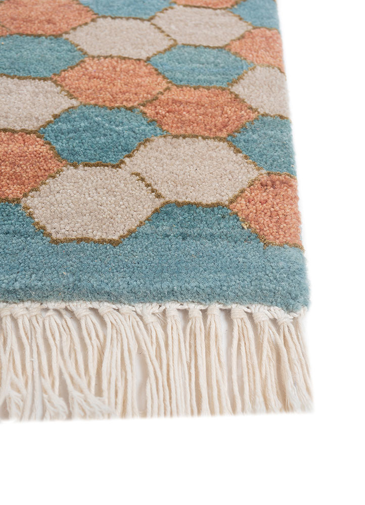 manchaha blue wool and bamboo silk hand knotted Rug - Corner manchaha blue wool and bamboo silk hand knotted Rug - Corner