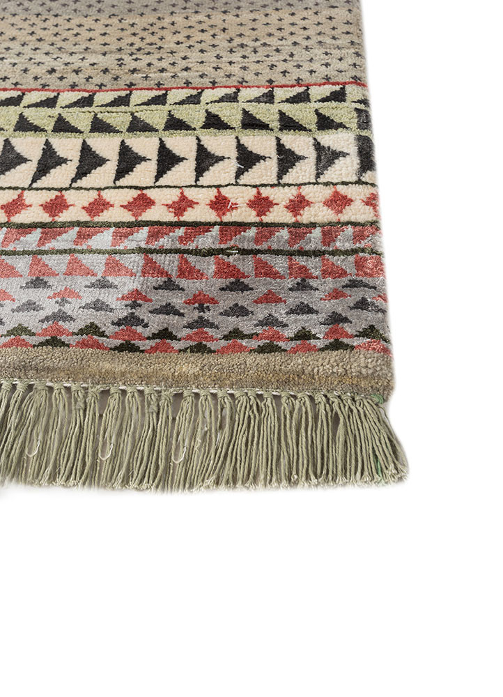 manchaha green wool and bamboo silk hand knotted Rug - Corner manchaha green wool and bamboo silk hand knotted Rug - Corner