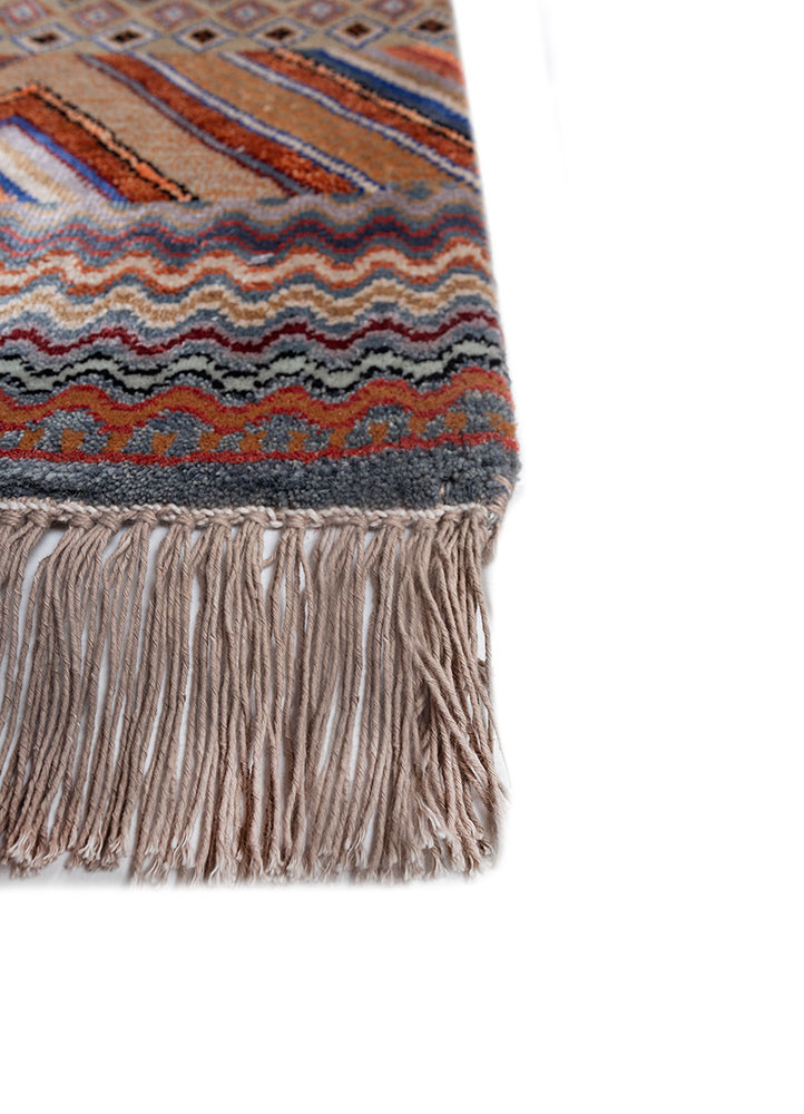 manchaha blue wool and bamboo silk hand knotted Rug - Corner manchaha blue wool and bamboo silk hand knotted Rug - Corner