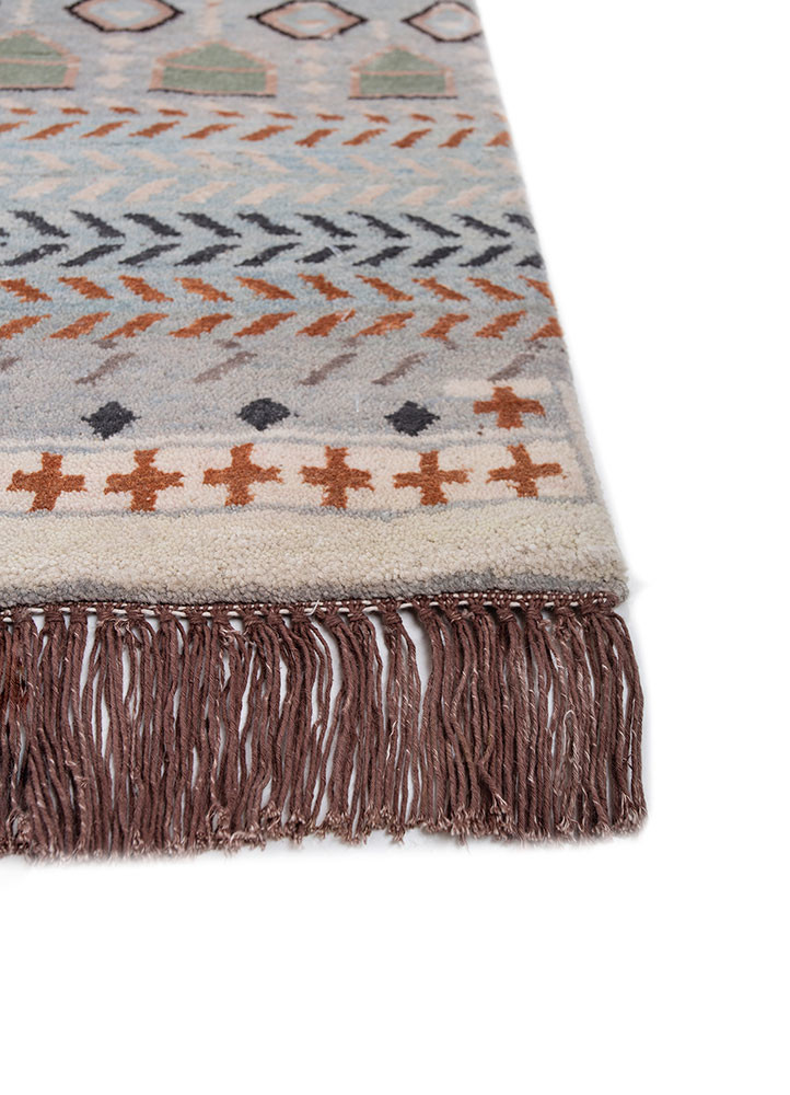 manchaha blue wool and bamboo silk hand knotted Rug - Corner manchaha blue wool and bamboo silk hand knotted Rug - Corner
