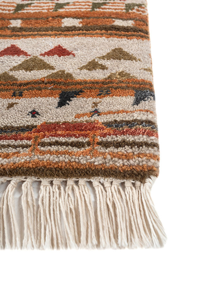 manchaha red and orange wool and bamboo silk hand knotted Rug - Corner manchaha red and orange wool and bamboo silk hand knotted Rug - Corner