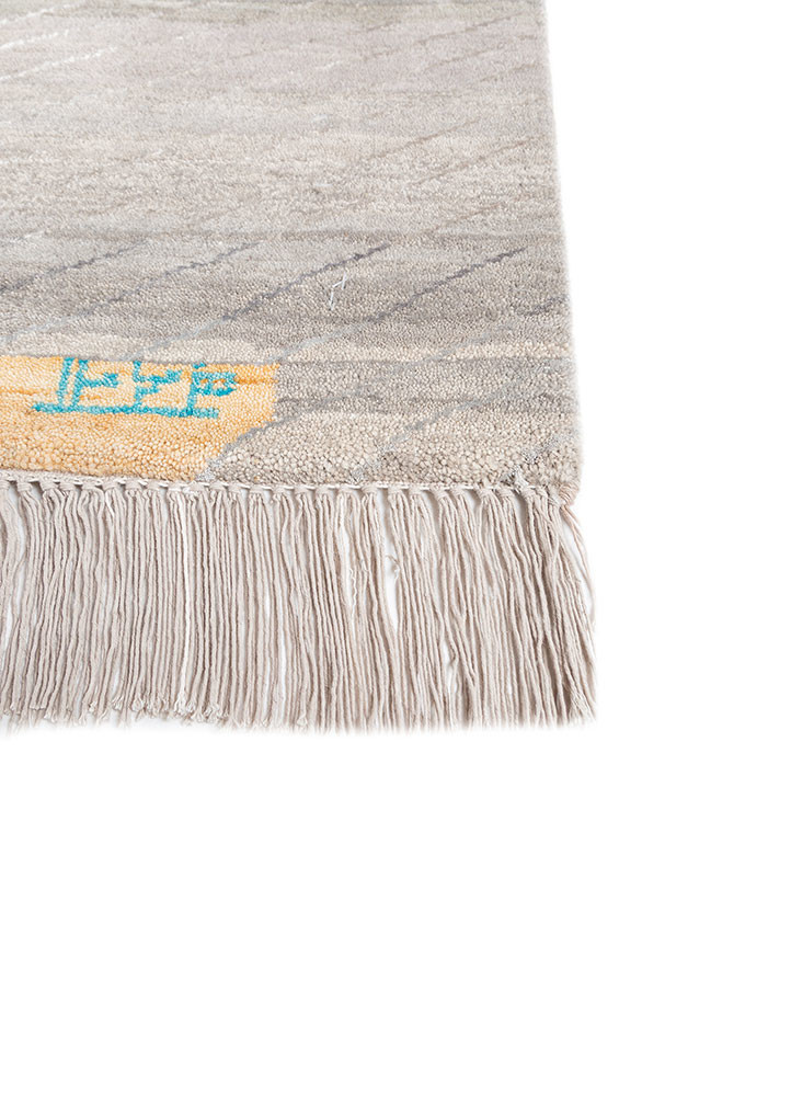 manchaha grey and black wool and bamboo silk hand knotted Rug - Corner manchaha grey and black wool and bamboo silk hand knotted Rug - Corner