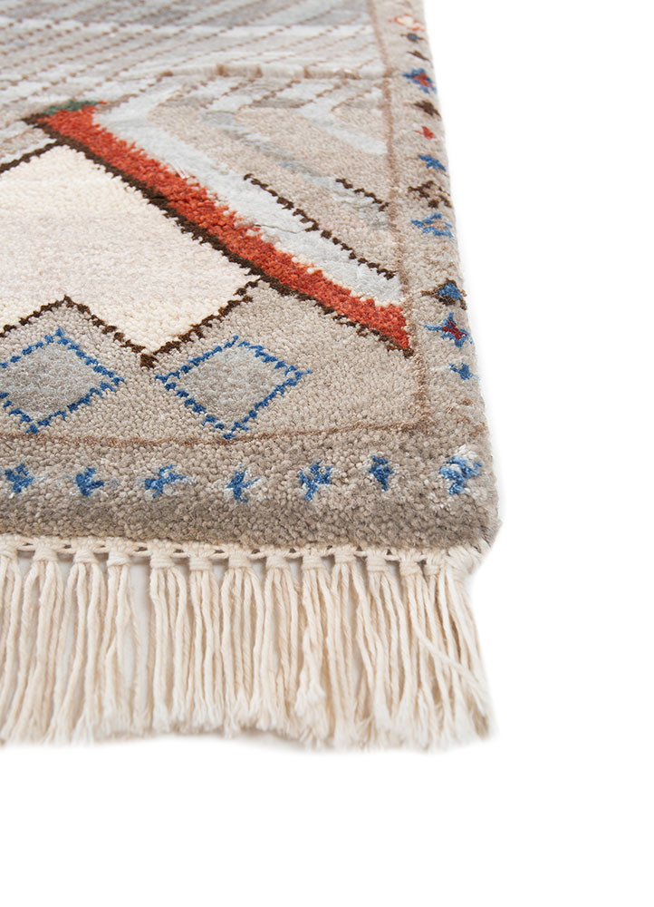 manchaha grey and black wool and bamboo silk hand knotted Rug - Corner