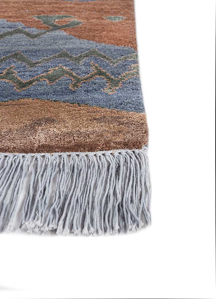 manchaha blue wool and bamboo silk hand knotted Rug - Corner manchaha blue wool and bamboo silk hand knotted Rug - Corner
