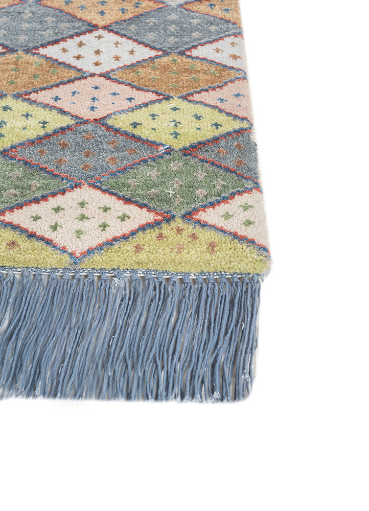manchaha blue wool and bamboo silk hand knotted Rug - Corner manchaha blue wool and bamboo silk hand knotted Rug - Corner