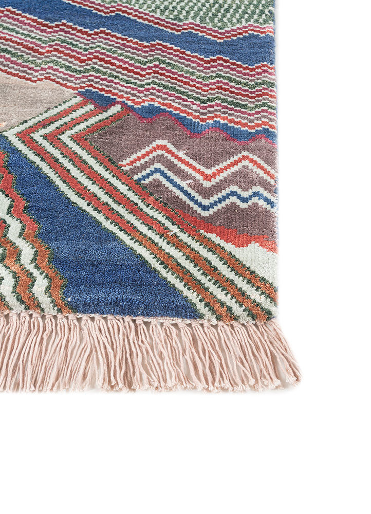 manchaha pink and purple wool and bamboo silk hand knotted Rug - Corner manchaha pink and purple wool and bamboo silk hand knotted Rug - Corner