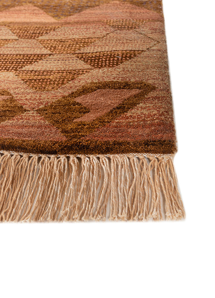 manchaha red and orange wool and bamboo silk hand knotted Rug - Corner manchaha red and orange wool and bamboo silk hand knotted Rug - Corner