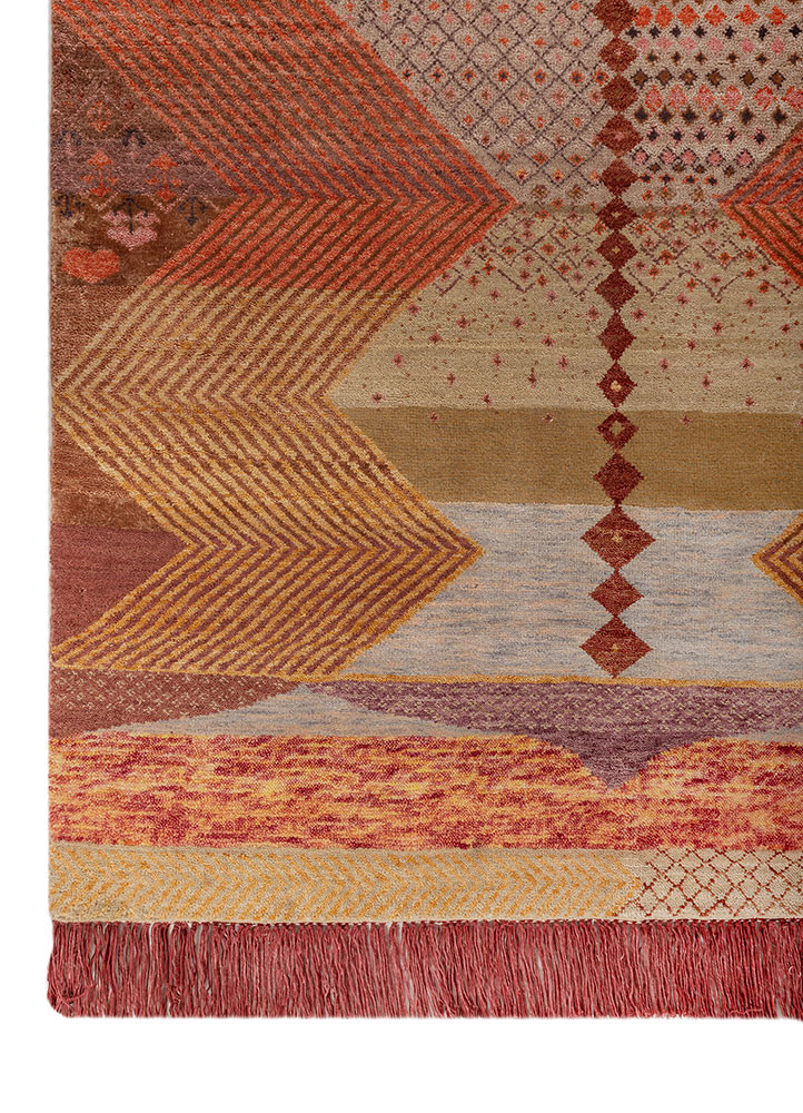 manchaha gold wool and bamboo silk hand knotted Rug - Corner manchaha gold wool and bamboo silk hand knotted Rug - Corner