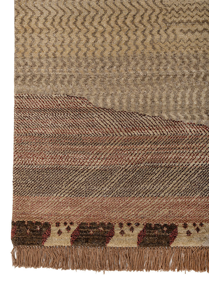 manchaha gold wool and bamboo silk hand knotted Rug - Corner manchaha gold wool and bamboo silk hand knotted Rug - Corner