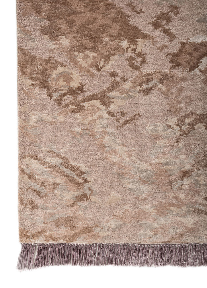 manchaha pink and purple wool and bamboo silk hand knotted Rug - Corner manchaha pink and purple wool and bamboo silk hand knotted Rug - Corner