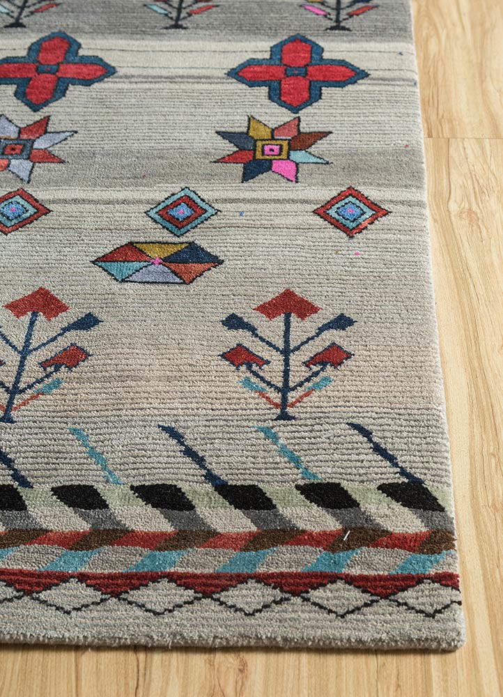 freedom manchaha grey and black wool and bamboo silk hand knotted Rug - Corner freedom manchaha grey and black wool and bamboo silk hand knotted Rug - Corner