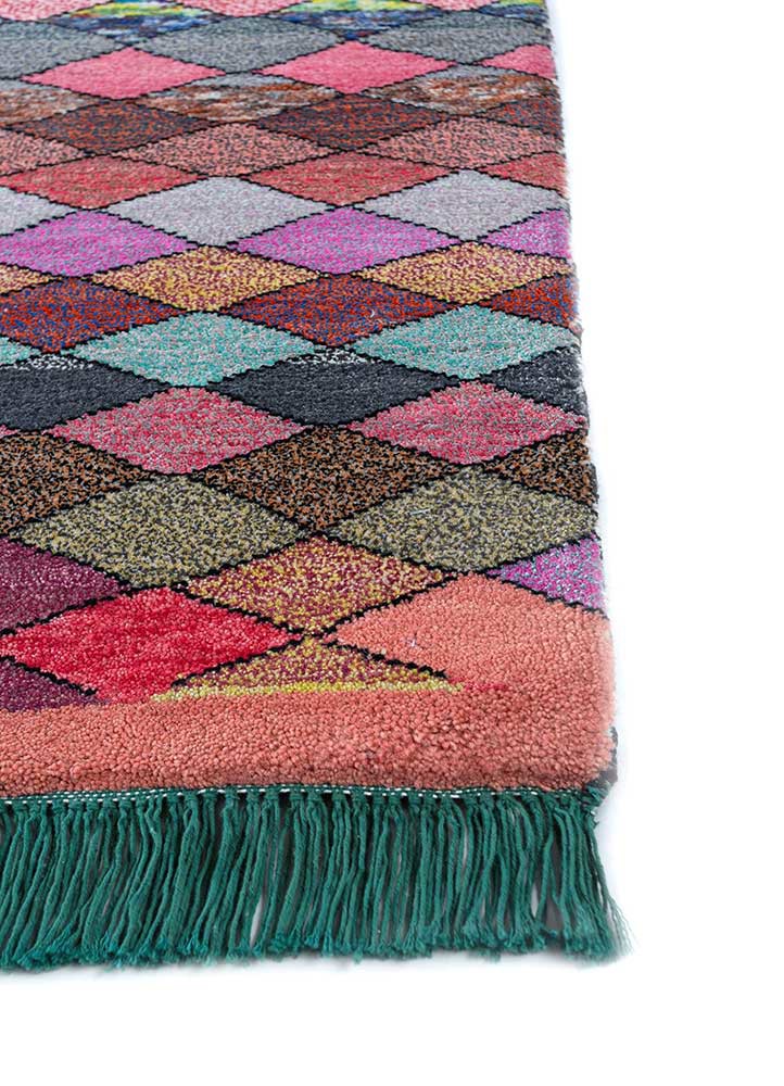 freedom manchaha red and orange wool and bamboo silk hand knotted Rug - Corner freedom manchaha red and orange wool and bamboo silk hand knotted Rug - Corner