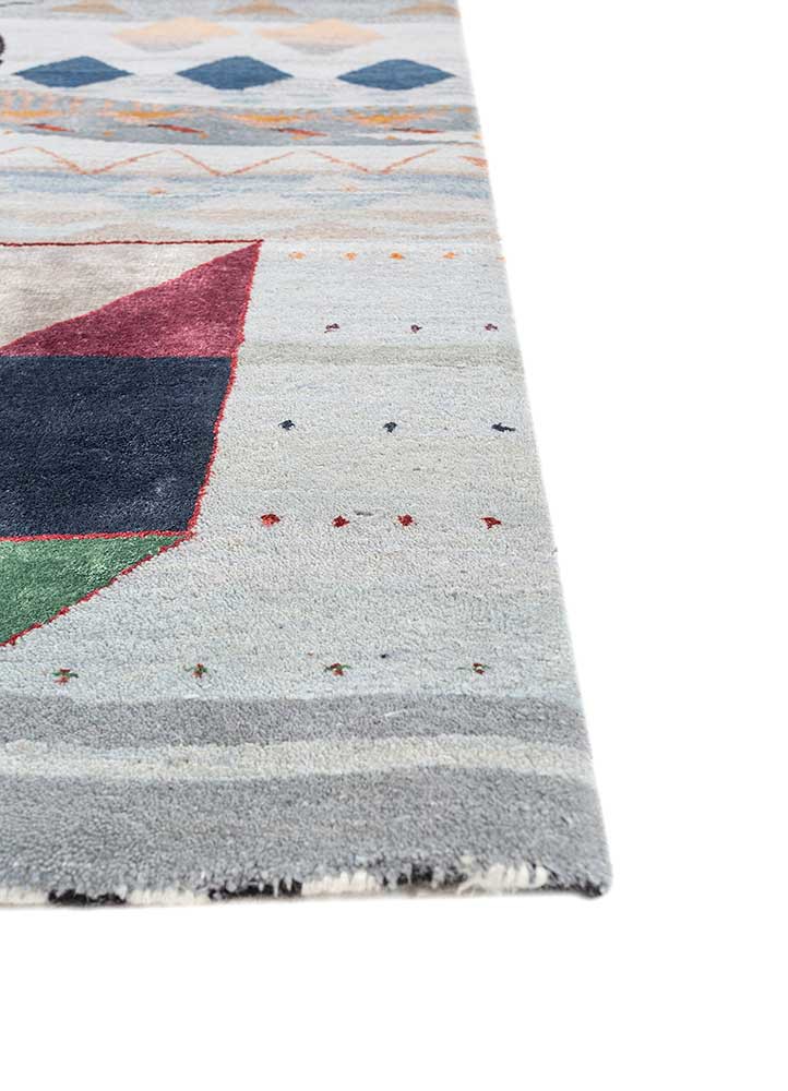 freedom manchaha blue wool and bamboo silk hand knotted Rug - Corner freedom manchaha blue wool and bamboo silk hand knotted Rug - Corner