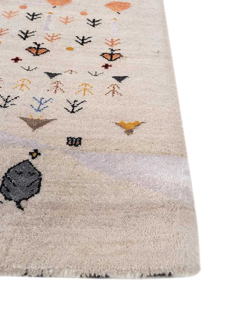 Freedom Manchaha Ivory Hand Knotted Wool and Bamboo Silk RugsLes8182