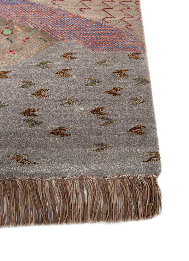 freedom manchaha beige and brown wool and bamboo silk hand knotted Rug - Corner freedom manchaha beige and brown wool and bamboo silk hand knotted Rug - Corner