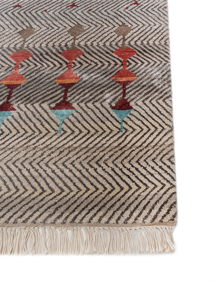 freedom manchaha ivory wool and bamboo silk hand knotted Rug - Corner freedom manchaha ivory wool and bamboo silk hand knotted Rug - Corner