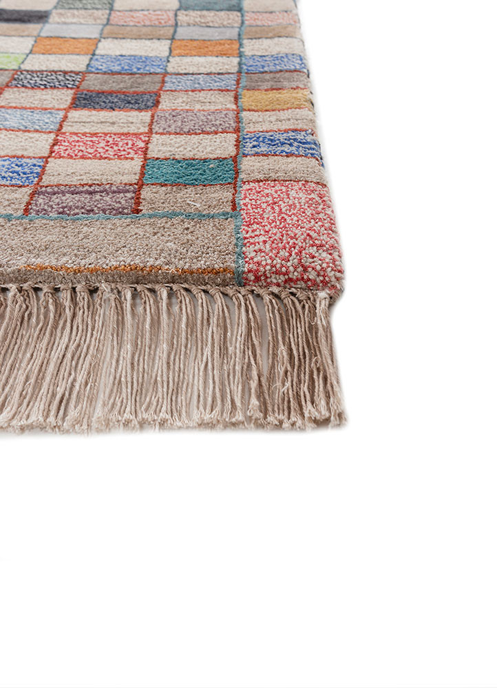 freedom manchaha ivory wool and bamboo silk hand knotted Rug - Corner