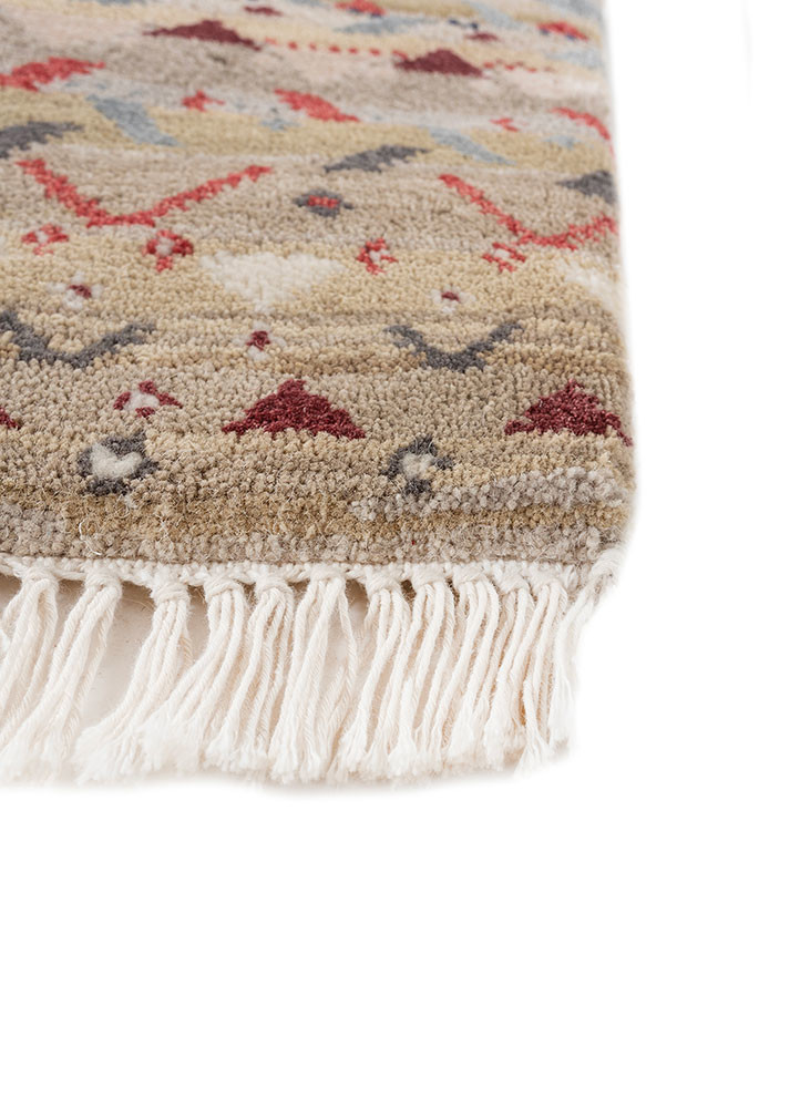 freedom manchaha ivory wool and bamboo silk hand knotted Rug - Corner
