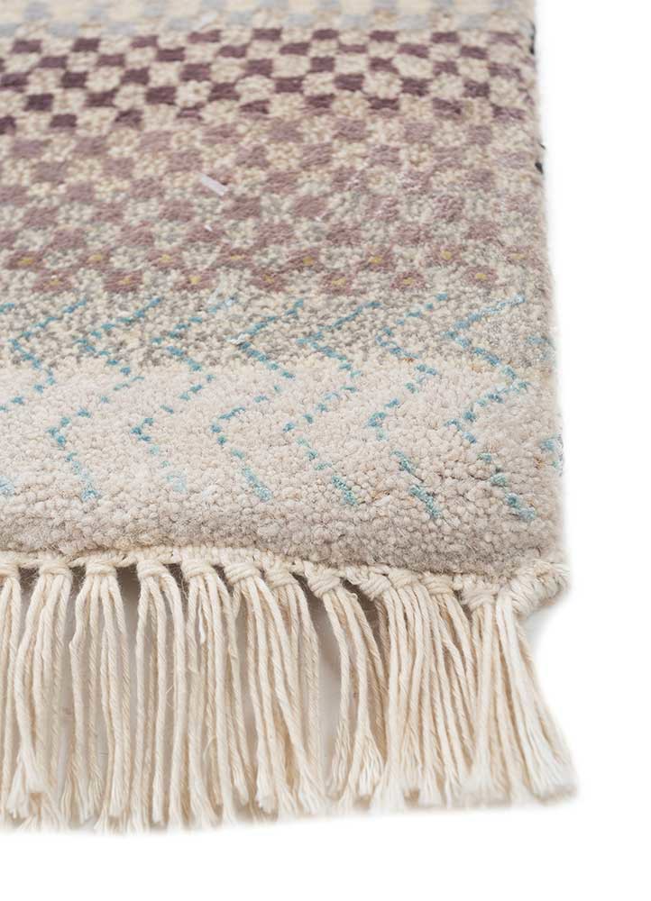 freedom manchaha ivory wool and bamboo silk hand knotted Rug - Corner