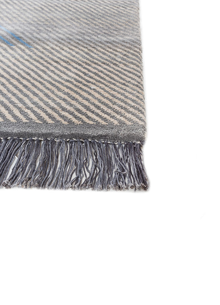 freedom manchaha blue wool and bamboo silk hand knotted Rug - Corner freedom manchaha blue wool and bamboo silk hand knotted Rug - Corner
