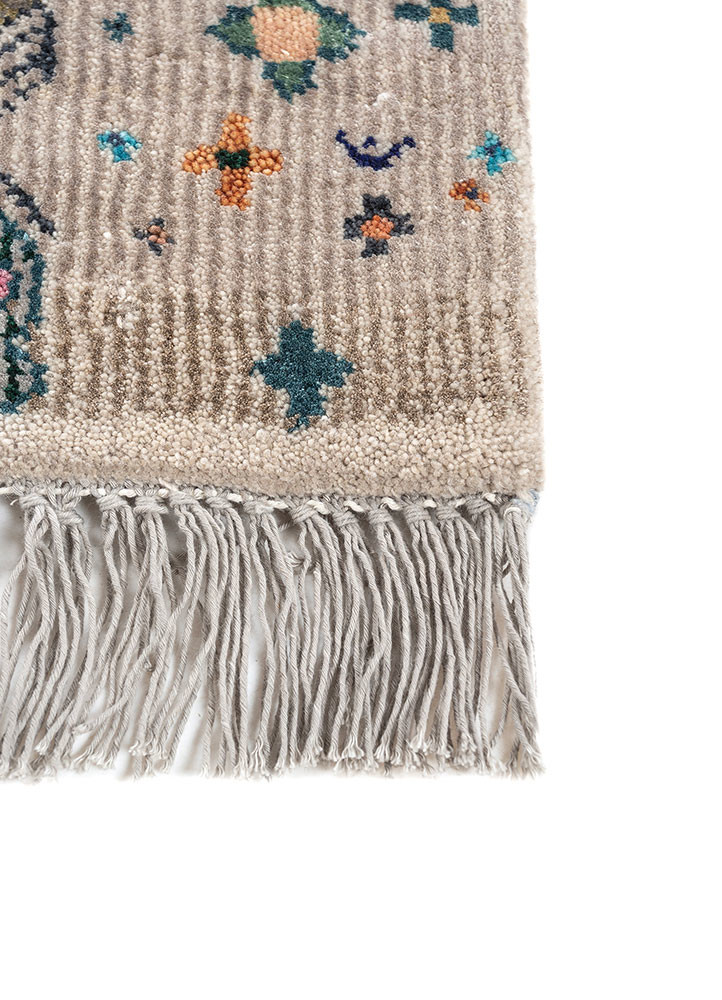 freedom manchaha ivory wool and bamboo silk hand knotted Rug - Corner freedom manchaha ivory wool and bamboo silk hand knotted Rug - Corner