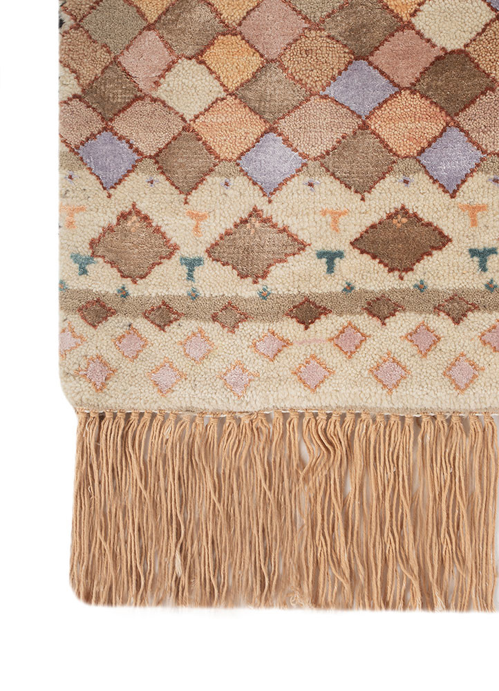 freedom manchaha pink and purple wool and bamboo silk hand knotted Rug - Corner
